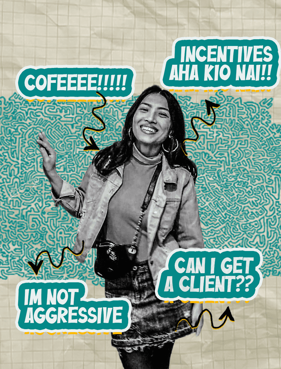 Divya's playful team portrait