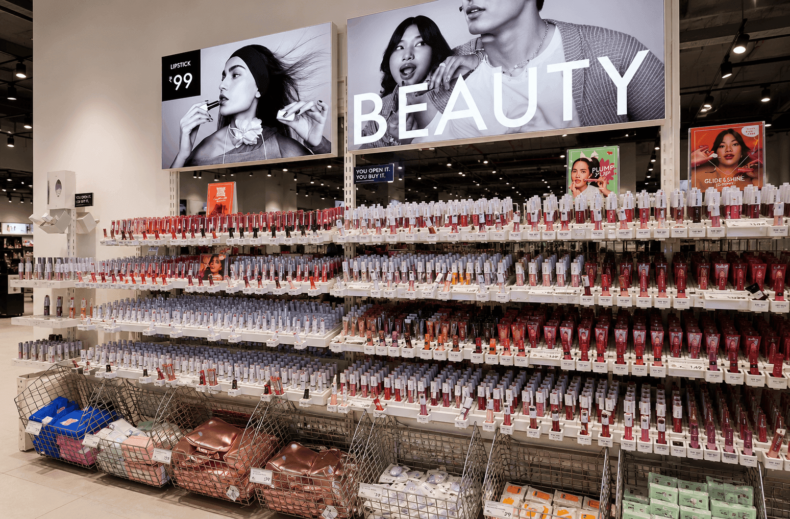 Zudio — beauty and cosmetics aisle