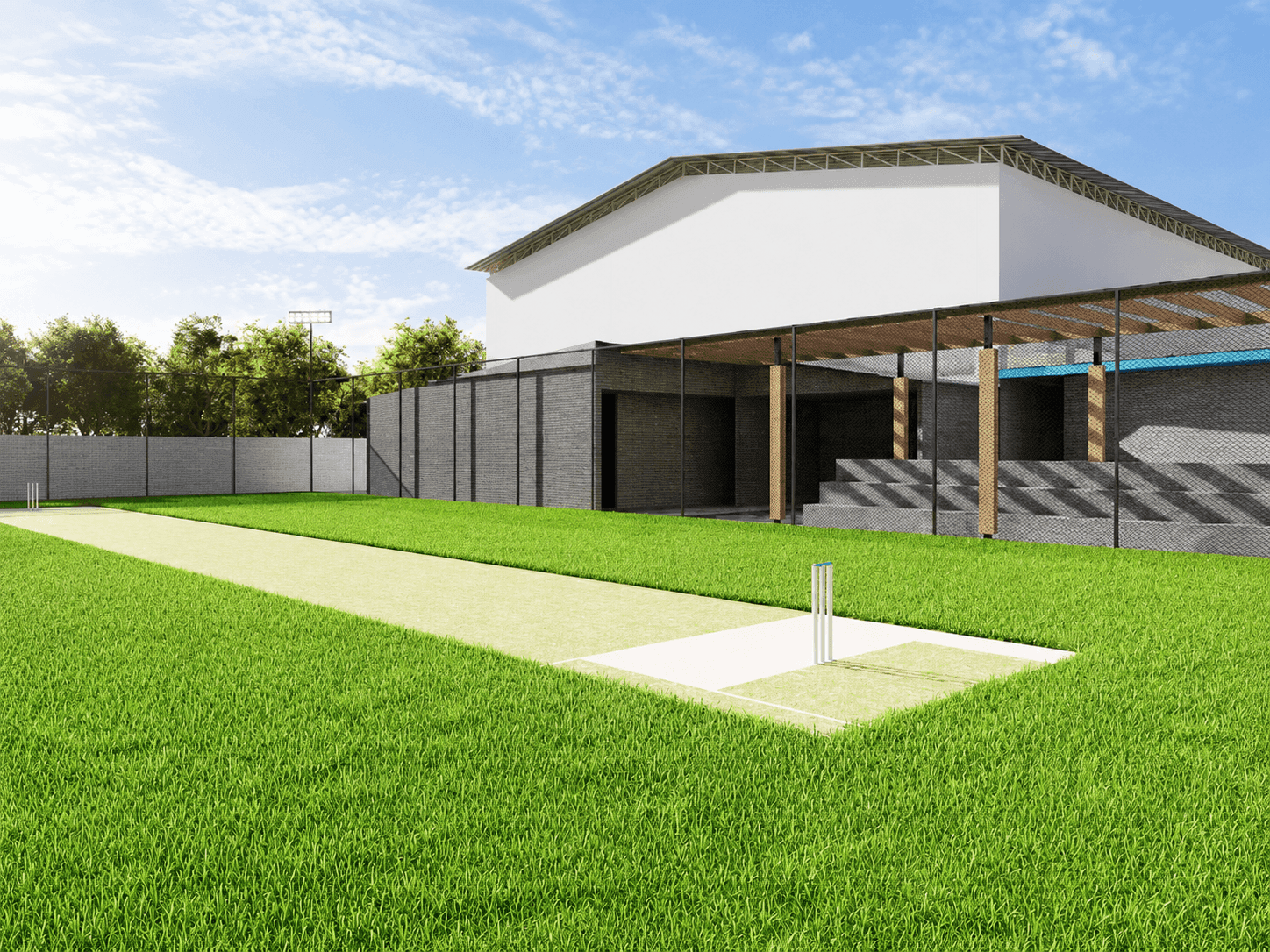 The Yard — cricket pitch and pavilion