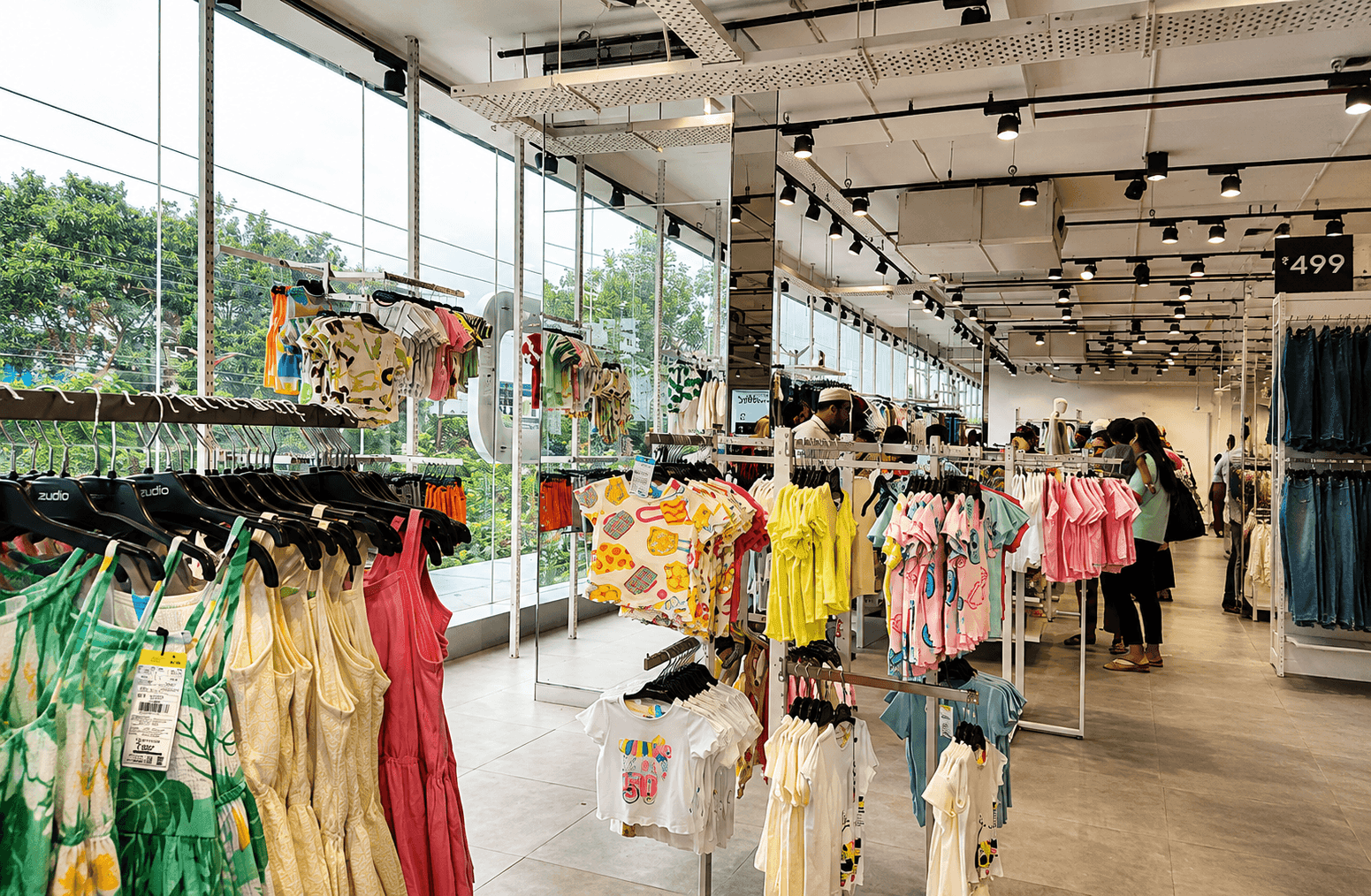 Zudio — apparel floor and storefront