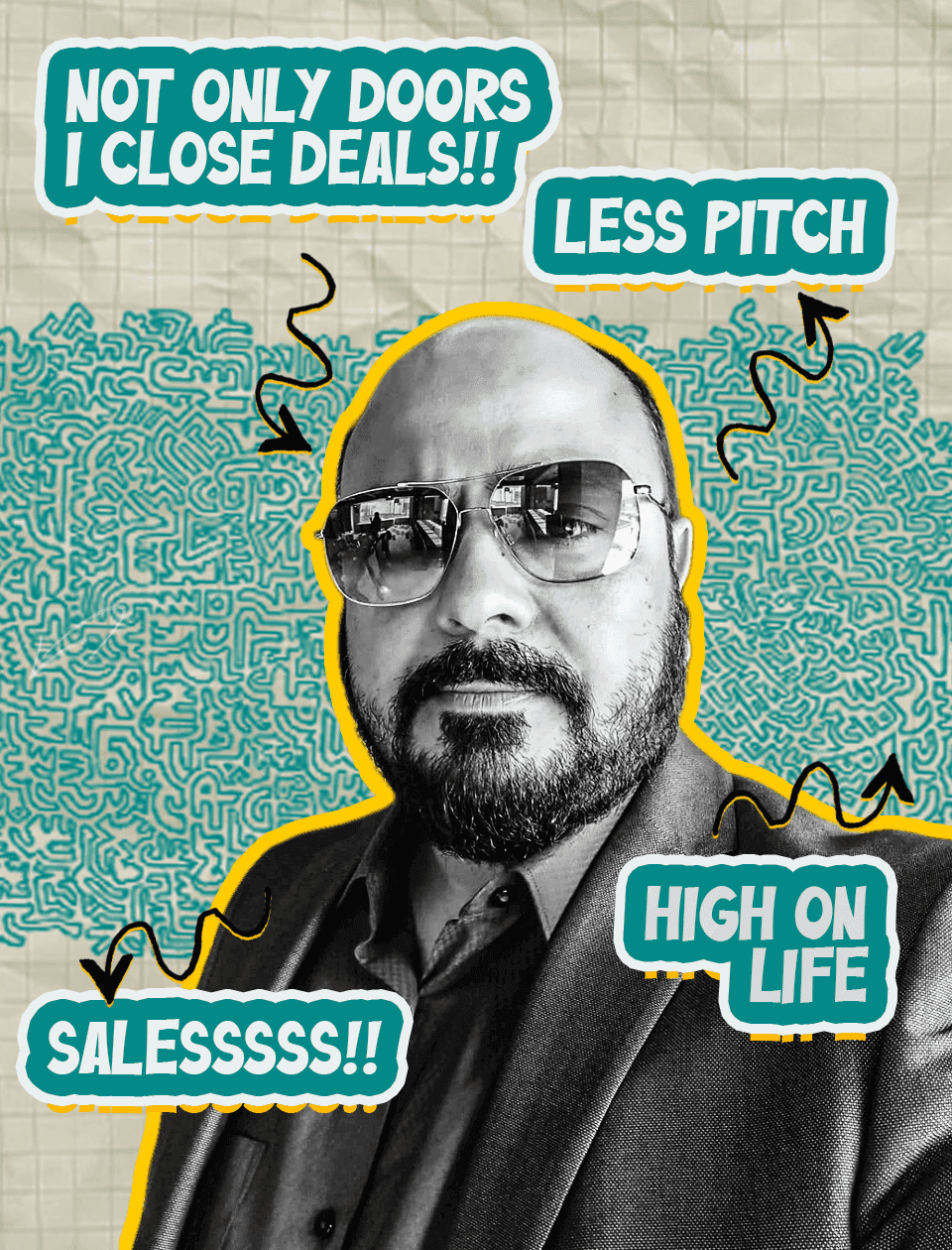 Neel's playful team portrait